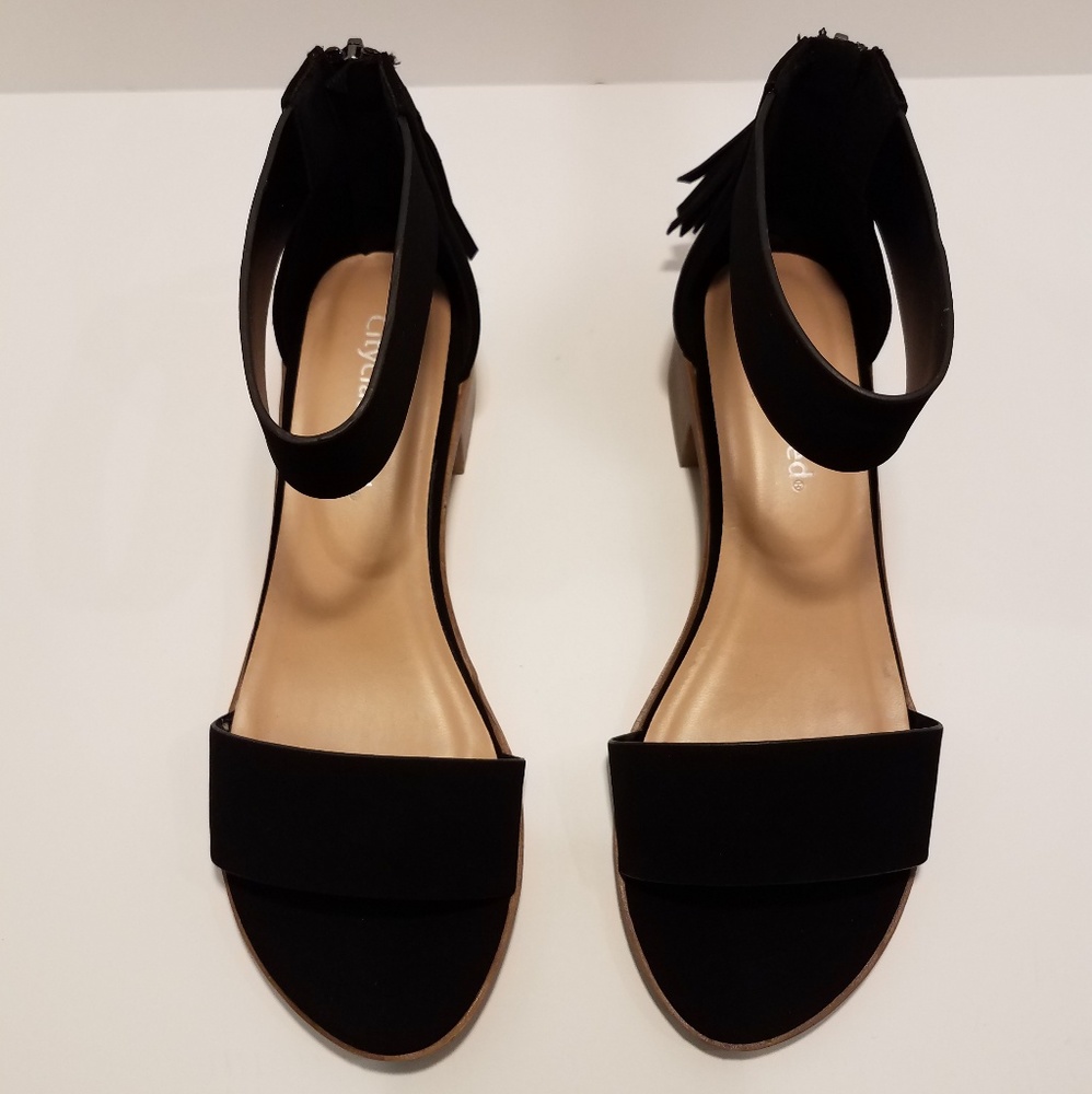 NEW Black Faux Suede Sandal - Picture 2 of 7